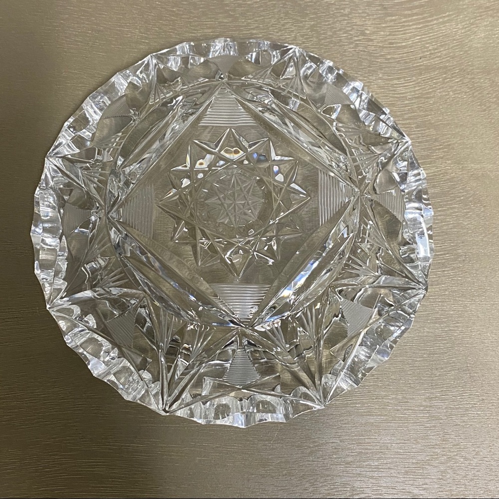 Vintage Lead Crystal Bohemian Czech Ashtray - Picture 12 of 13